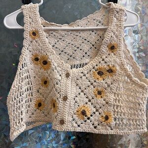 Handmade Crochet Sunflower Top B6